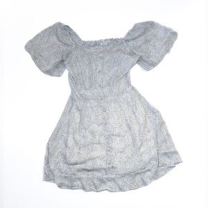 sienna sky white black polka dot mini fit and flare dress size medium